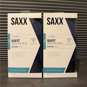 2 packs (4 pairs total) SAXX 2-Pack Boxer Briefs
NM2 MIDNIGHT BLUE II, Small
